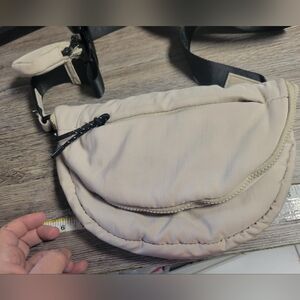 Free People Movement At Ease Taupe Quilted Sling Bag